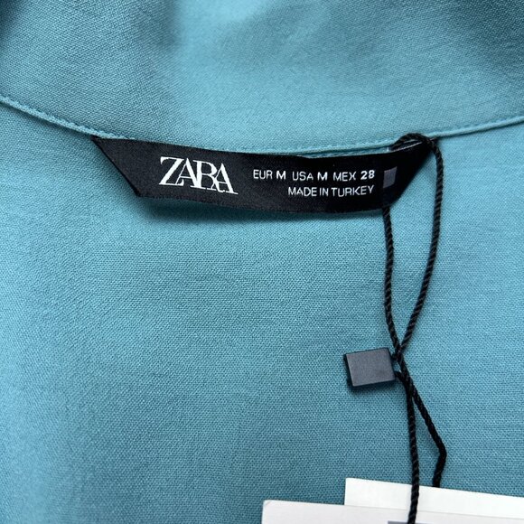 Zara Long Belted Jumpsuit with Belt Women's Light Green - Picture 4 of 14